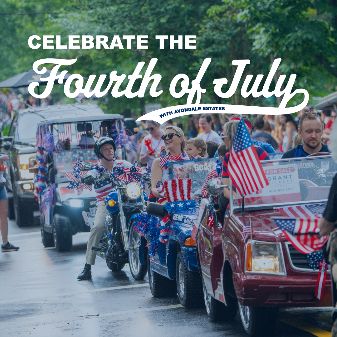 Fourth of July parade with decorated bikes, cars and golf carts