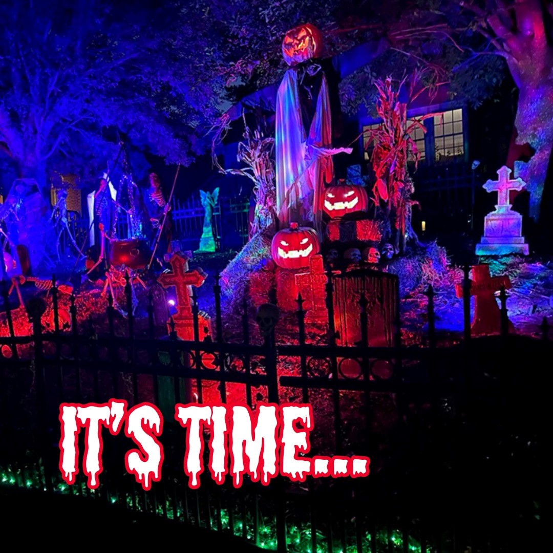 It's Time spooky decorated house