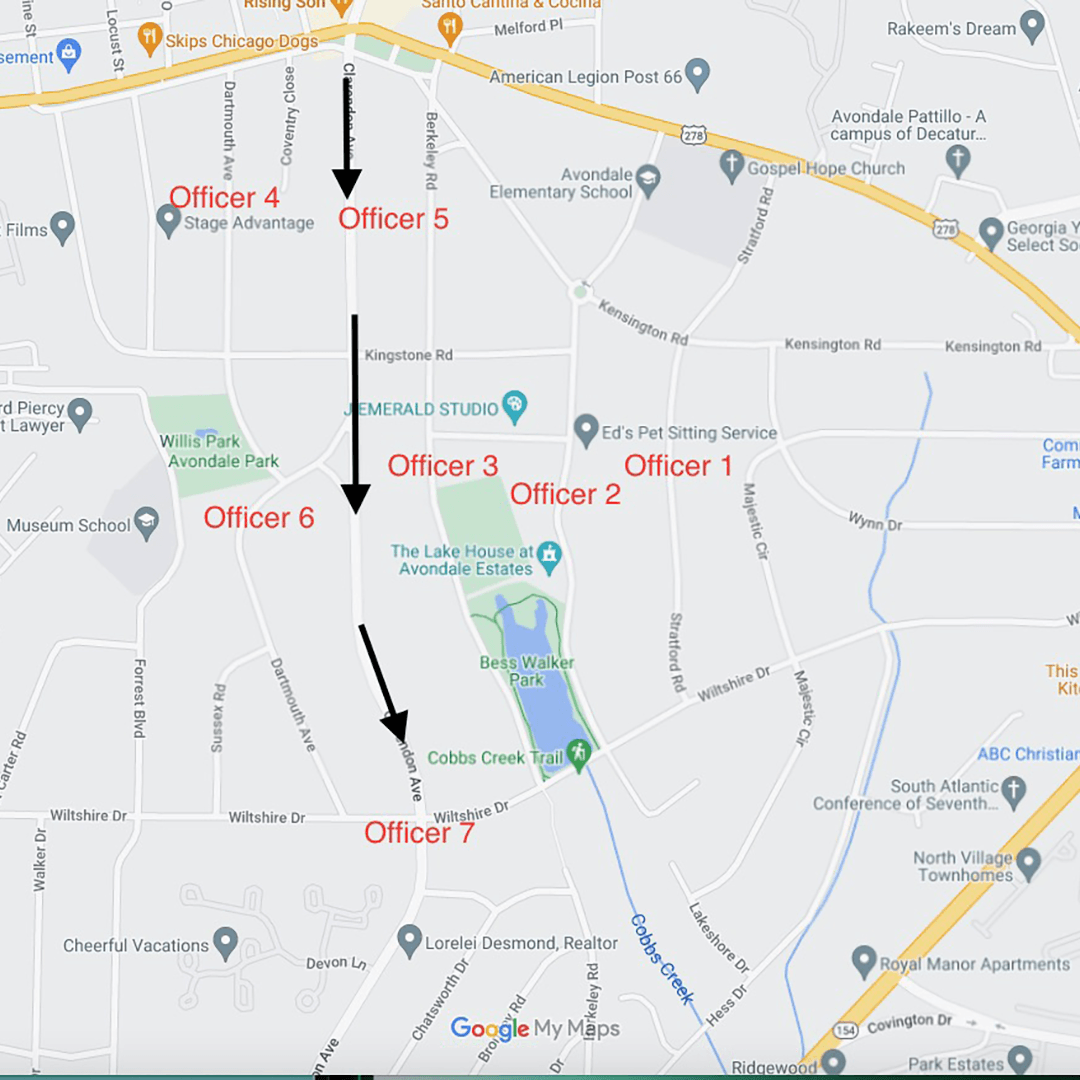 Halloween Traffic Map showing Clarendon one-way traffic