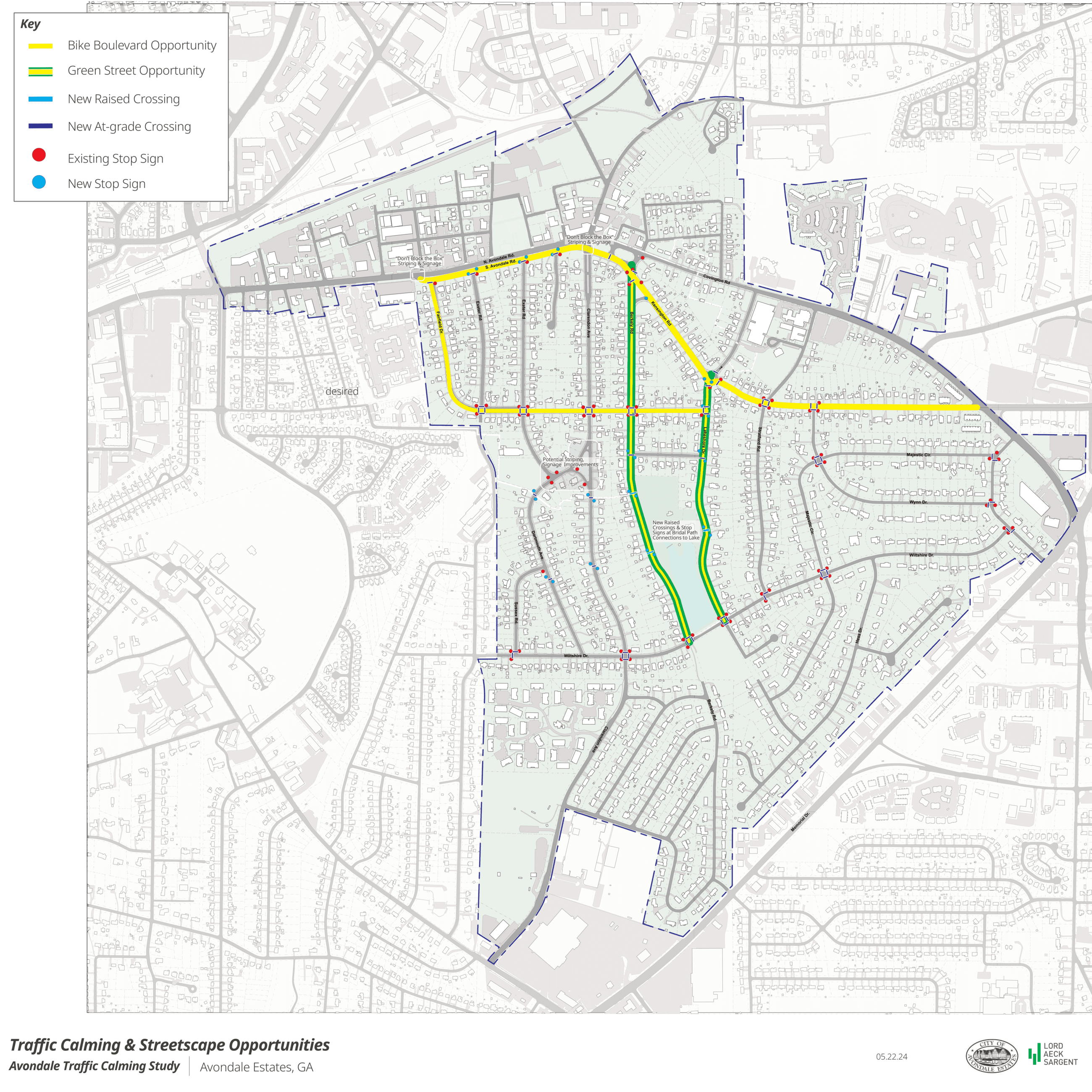 S Avondale and Kensington Traffic Calming Map Proposal Opens in new window